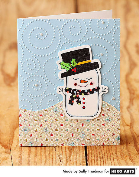 Snowman and Snowflakes Rubber Stamp