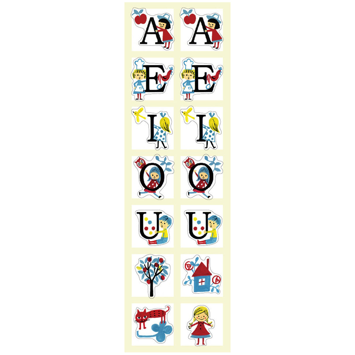 Kids Alphabet Vowels Sticker