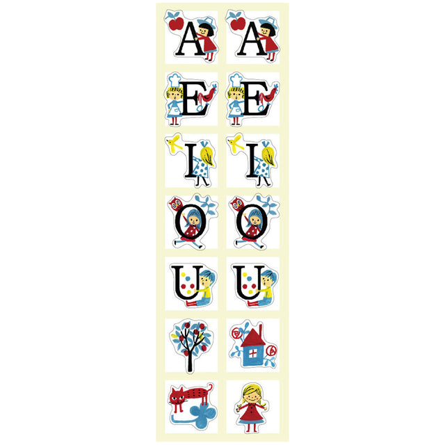 Kids Alphabet Vowels Sticker