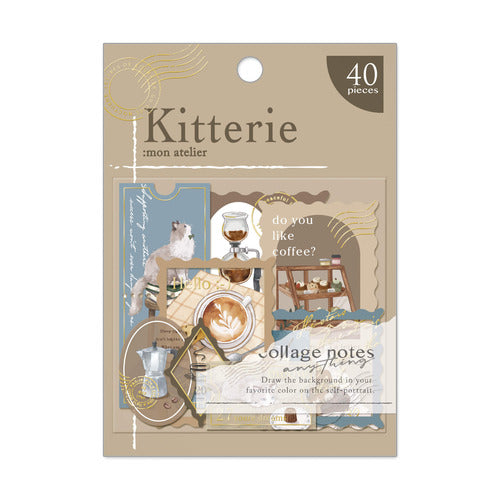 Pegatina de hojuelas de café con sello de Kitterie