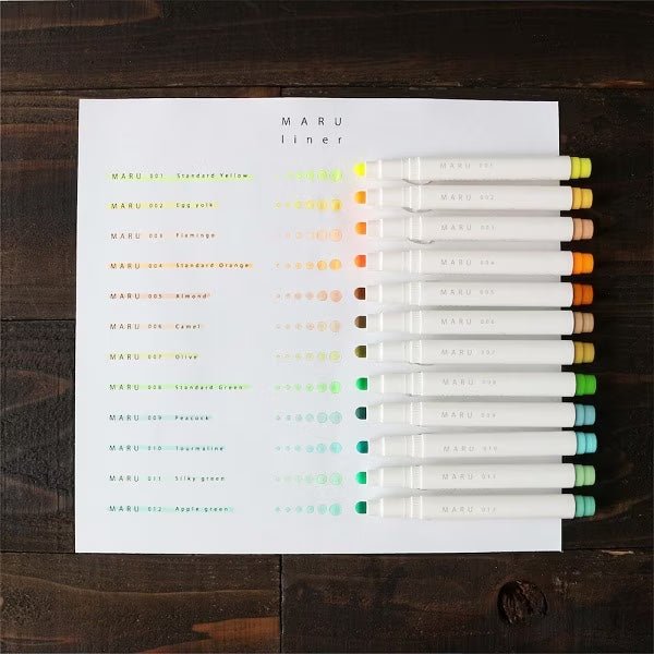 Kobaru Maru Liner Dot Markers and Fineliners - Set of 36