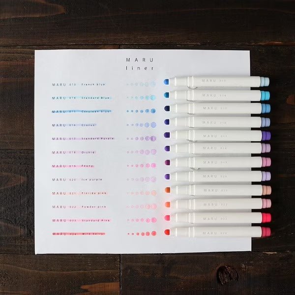 Kobaru Maru Liner Dot Markers and Fineliners - Set of 36