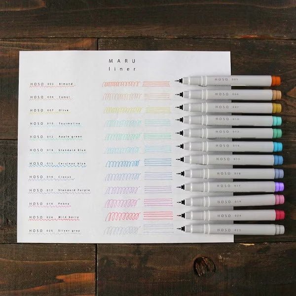 Kobaru Maru Liner Dot Markers and Fineliners - Set of 36