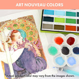 Kuretake Gansai Tambi Watercolor Palette - Art Nouveau 4 Color Set II