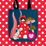 Kusameow Yayoi Kusama with Love Tote Bag