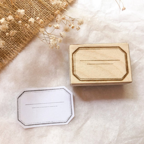 Samesjou Label with Lines Rubber Stamp