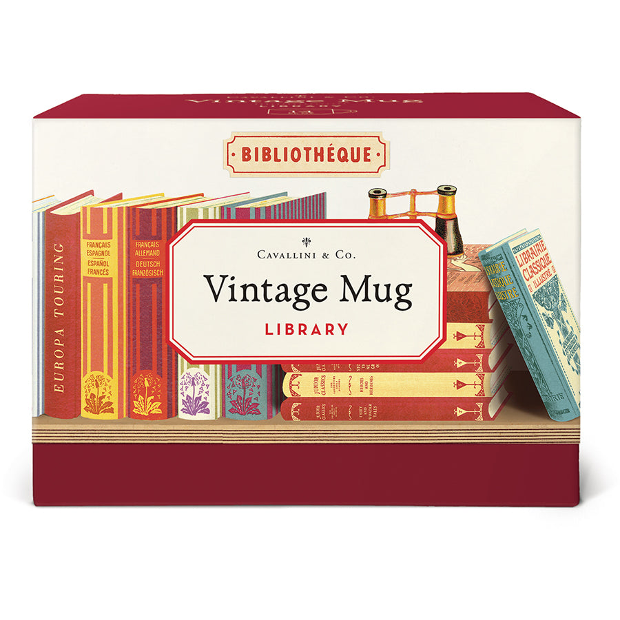 Cavallini & Co. Library Books Vintage Inspired Mug