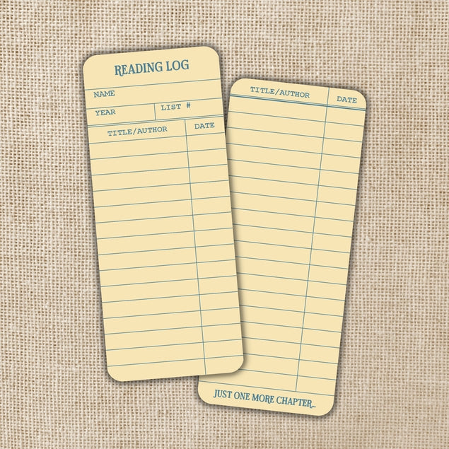 Library Card Reading Log Bookmark