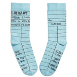 Calcetines con forma de tarjeta de biblioteca