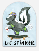 Lil' Stinker Skateboarding Skunk Sticker