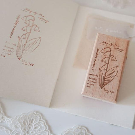 Lily of the Valley Rubber Stamp Note & Wish