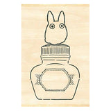 Little Totoro and Ink Bottle Rubber Stamp