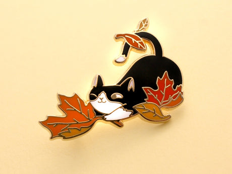 Loki Cat Pin Fall Foliage