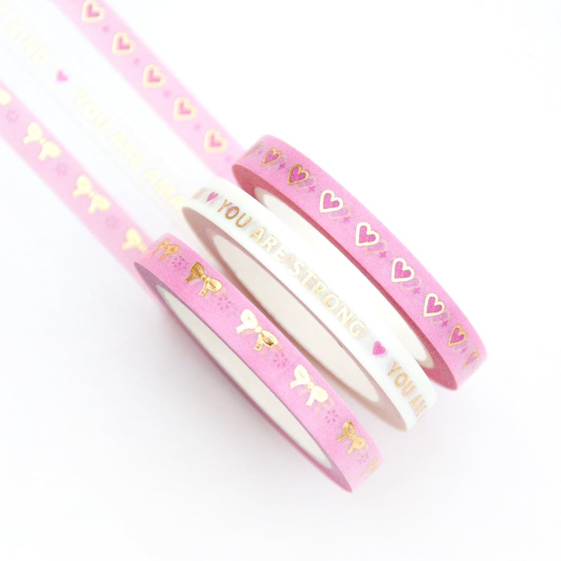 Juego de cintas washi finas Love &amp; Bows