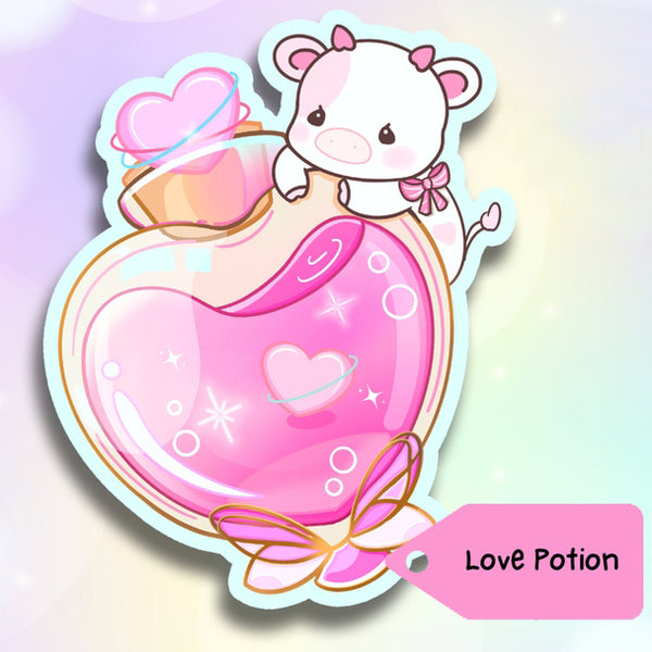 Love Potion Cow Sticker