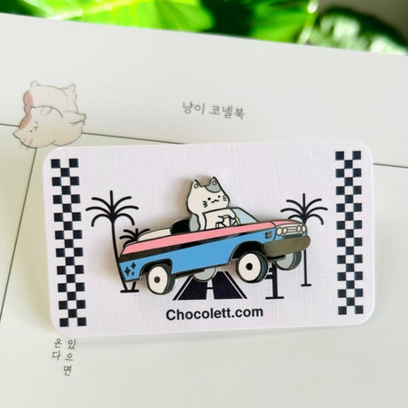 Lowrider Cat Enamel Pin