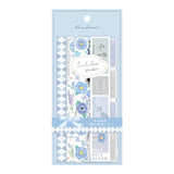 Luludeco Sticker Blue Flower - Can be used as border, or cut them and use as individual stickers.