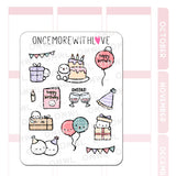 M1315 Large Birthday Deco Doodles Sticker