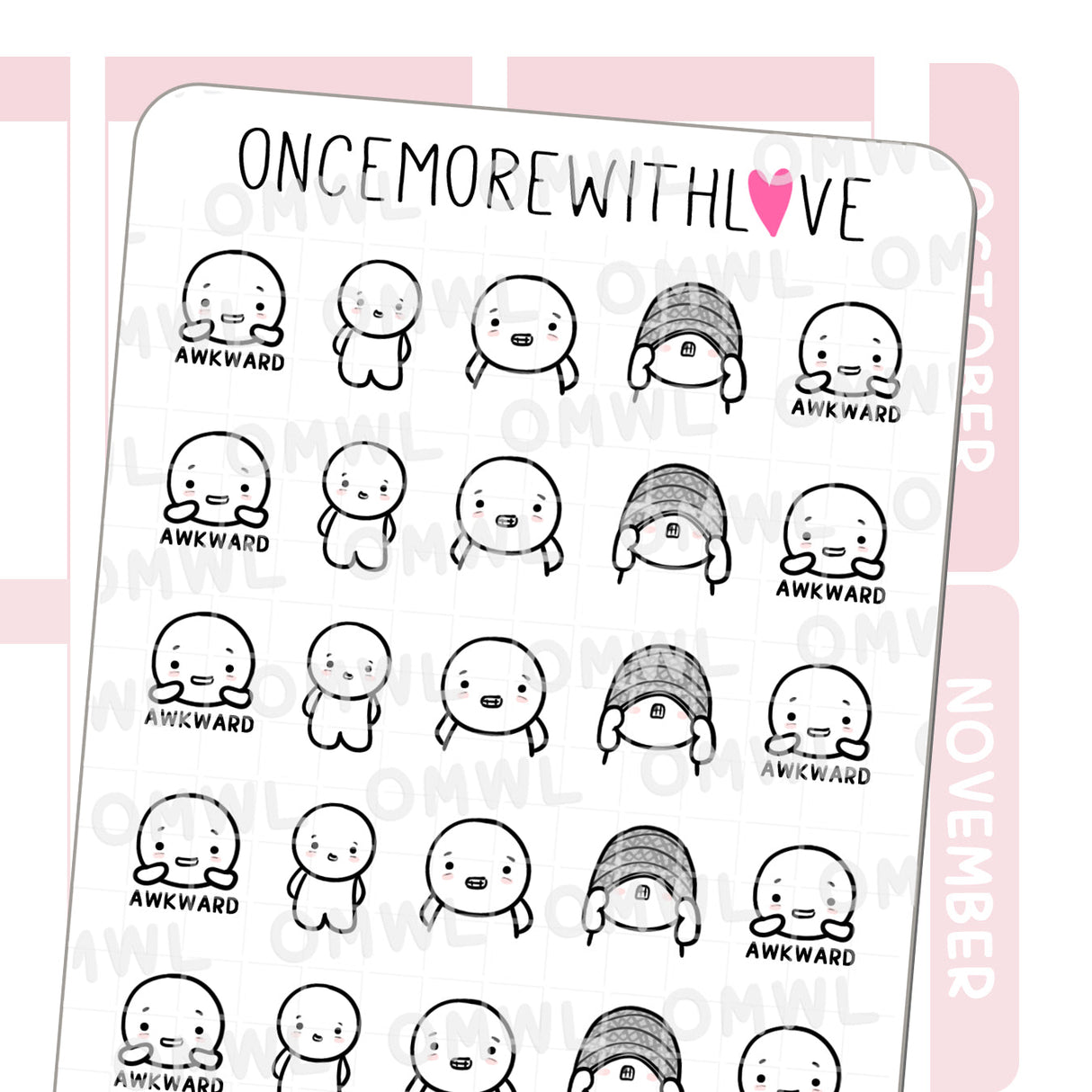 M1341 Awkward Sticker Sheet