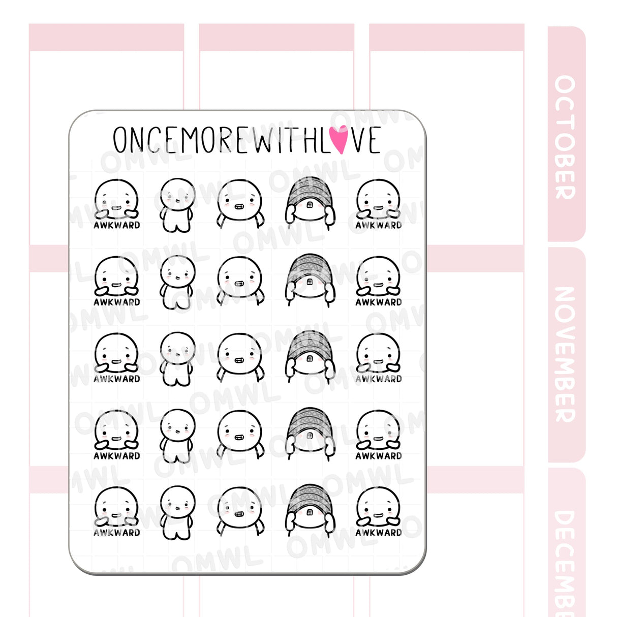 Once More With Love Awkward Sticker Sheet