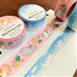 Schinako Moriyama Bunny &amp; Chrysanthemum Garland Washi Tape