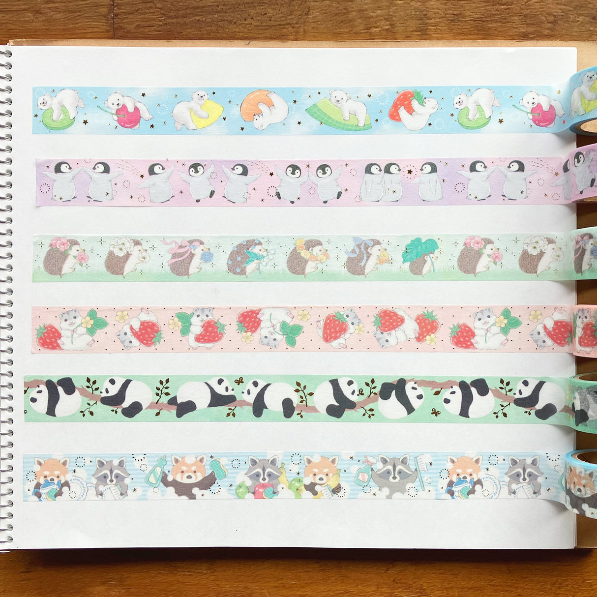 Papier Platz x MILINA Love Red Panda & Raccoon Washi Tape