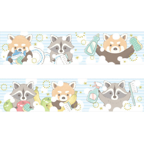 Papier Platz x MILINA Love Red Panda & Raccoon Washi Tape