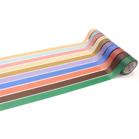 MT Solids Slim Washi Tape - 10 Color Set (Dusty Colors)