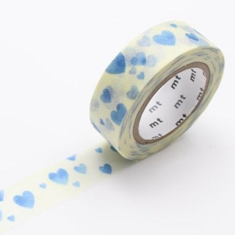 MT Washi Tape Heart Stamp Blue