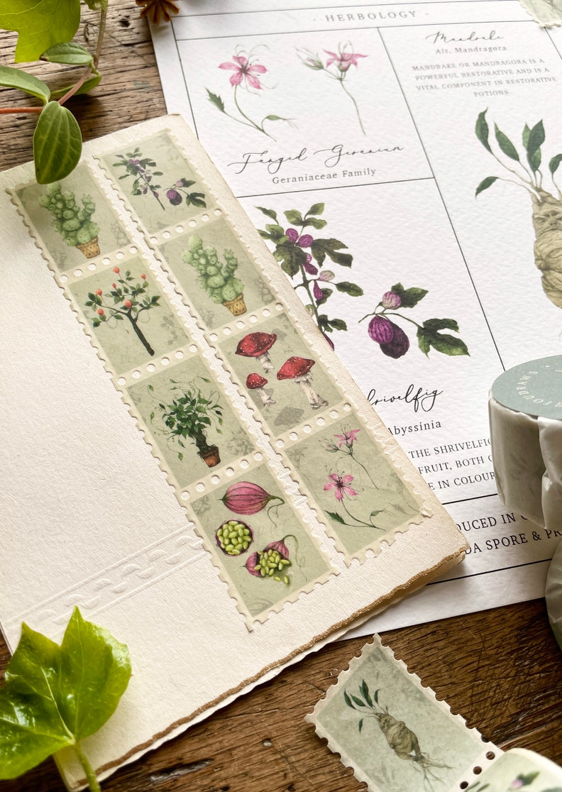 Magical Botanical Herbology Stamp Washi Tape