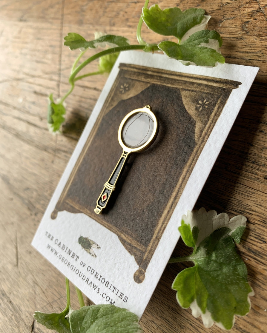 Magnifying Glass Enamel Pin