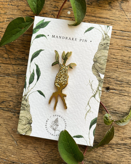 Georgiou Draws Mandrake Magical Herbology Enamel Pin