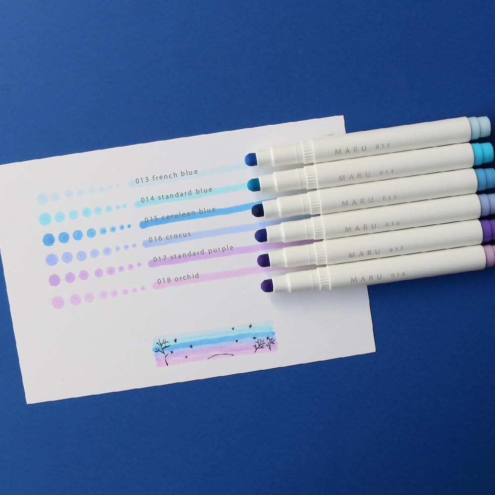 Kobaru Maru Liner Dot Markers Magic Hour Set of 6