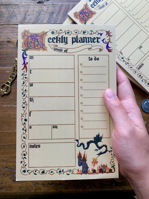 Medieval Weekly Planner Notepad