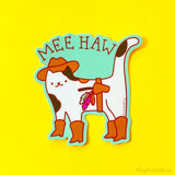 Mee Haw Cowboy Western Cat Vinyl Sticker