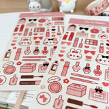 Miss Rabbit Makeup Sticker Sheet