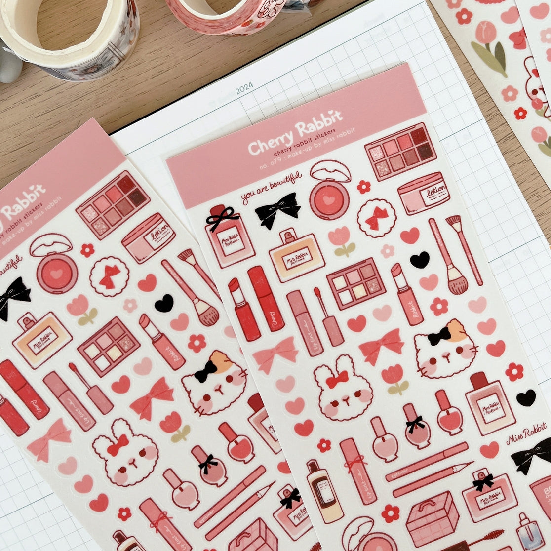 Miss Rabbit Makeup Sticker Sheet