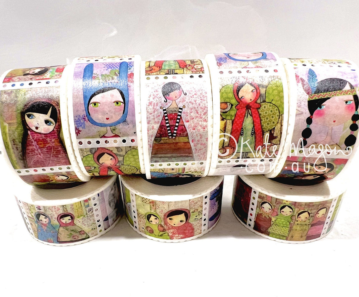 Mixed Media Girls Stamp Washi Tape