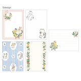 Papier Platz x Moriyama Otegaru Memo Pad Bunnies and Flowers at Little Craft Place