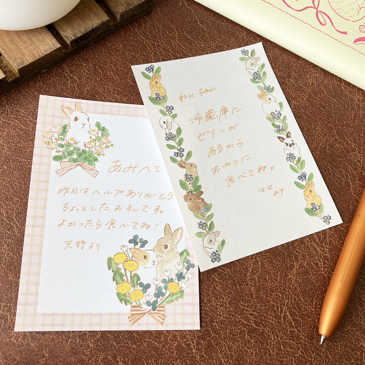 Papier Platz x Moriyama Otegaru Memo Pad Bunnies and Flowers at Little Craft Place