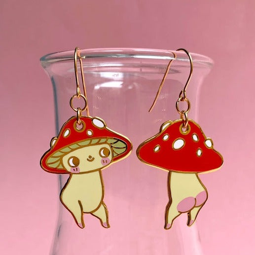 Mushroom Enamel Earrings Hannakin