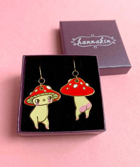 Mushroom Enamel Earrings Hannakin