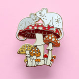 Mushroom Mice Enamel Pin – Autumn Fall Collection