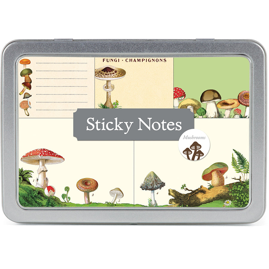 Mushrooms Sticky Notes Tin