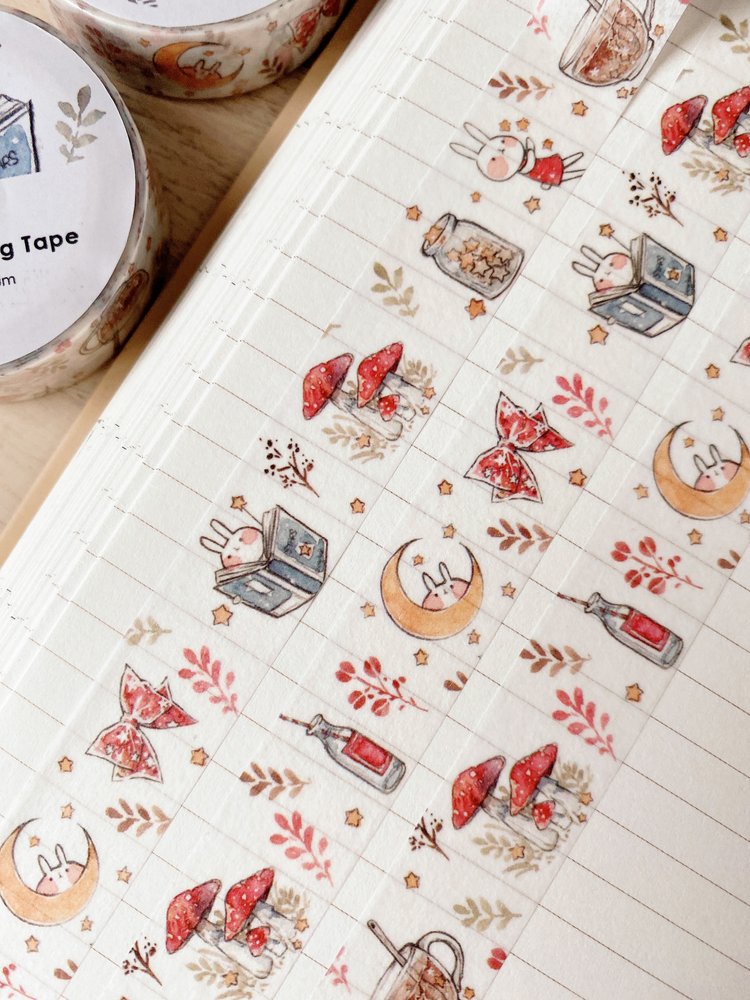 Mushrooms & Rabbit Washi Tape