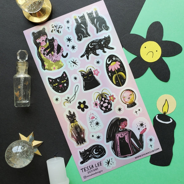 Mystical Cats Sticker Sheet