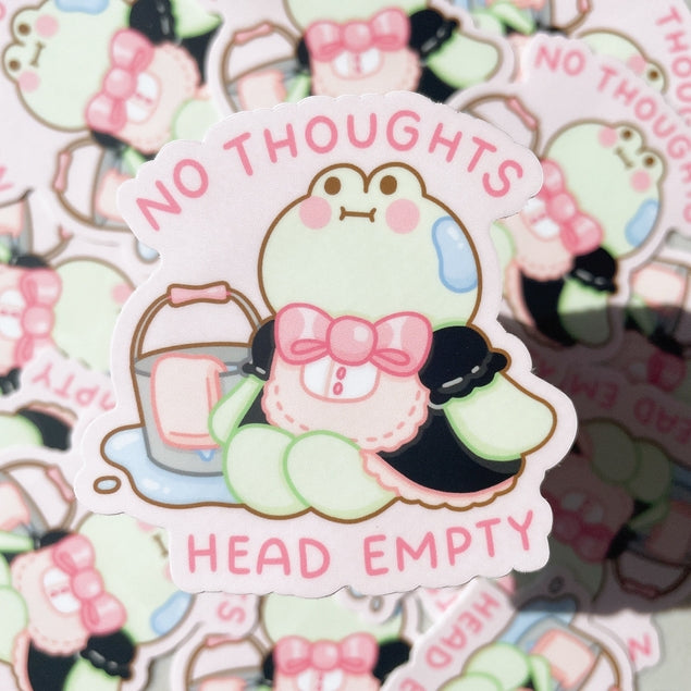 No Thoughts Head Empty Frog Sticker