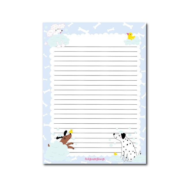 Bath Time Happy Dogs Notepad A5