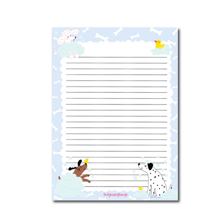 Bath Time Happy Dogs Notepad A5