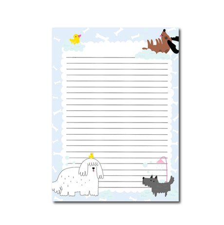 Bath Time Happy Dogs Notepad A5